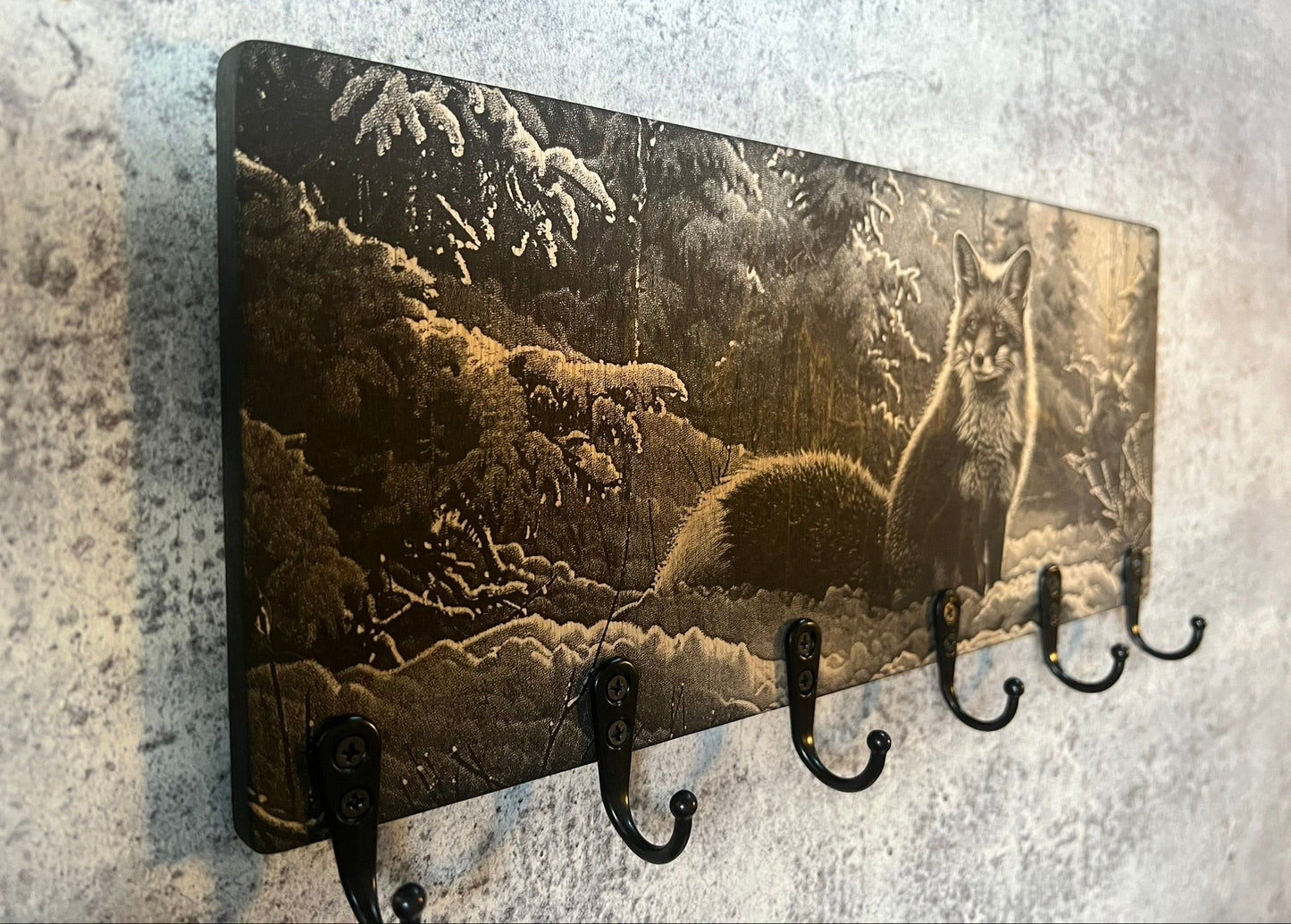 Porte-clés mural en bois (Renard)