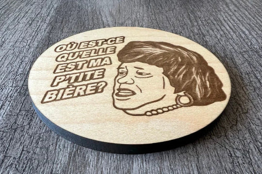 Sous-verres "Où est-ce qu'elle est ma p'tite bière"