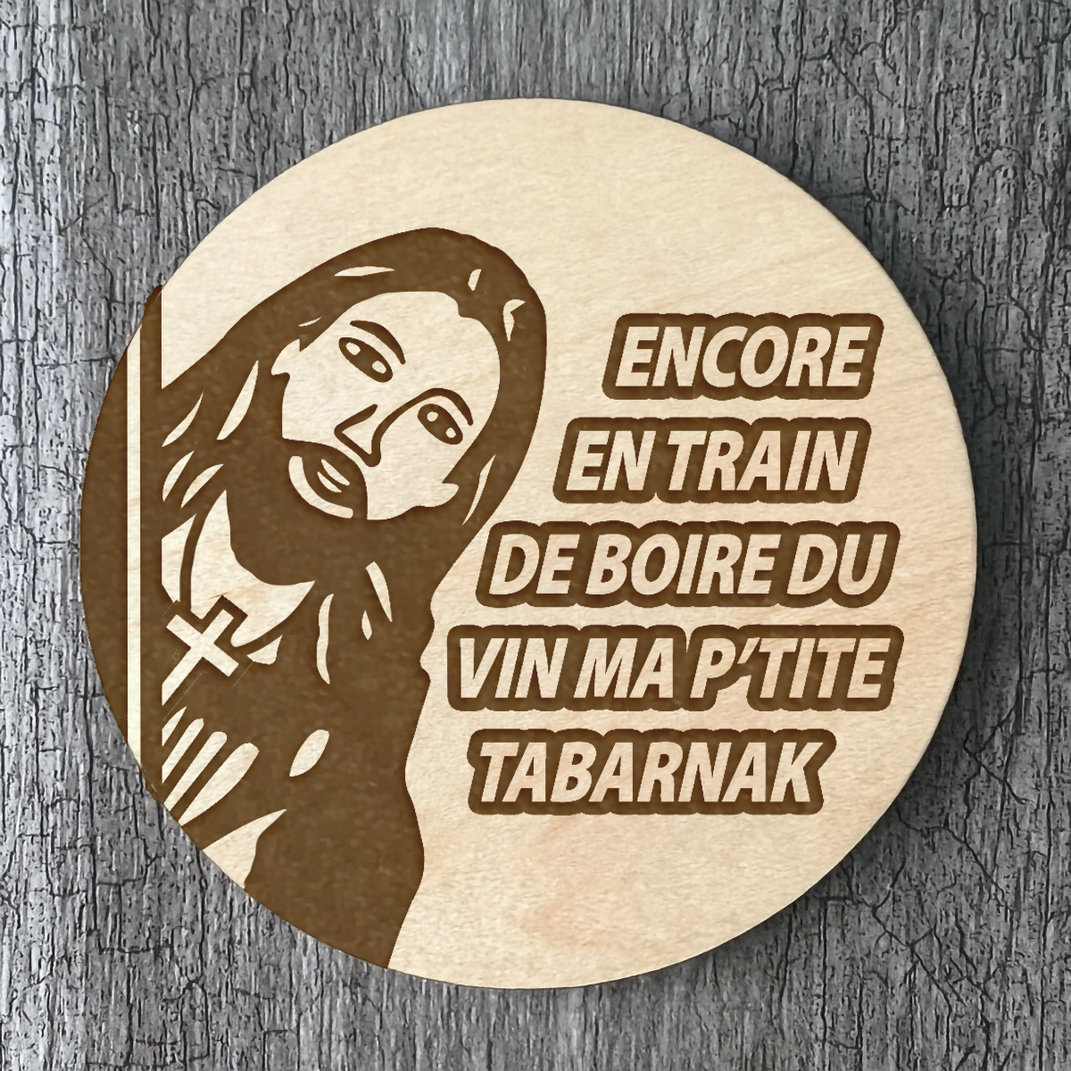 Un Sous-verres "Encore en train de boire du vin"