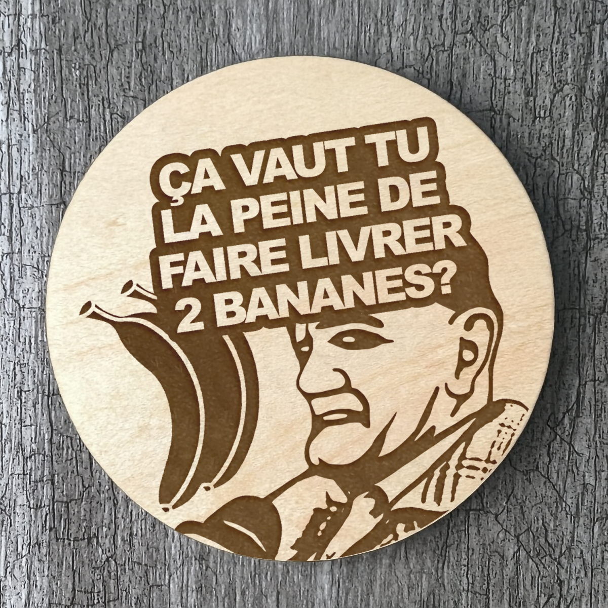 Un Sous-verres "Faire livrer 2 bananes"