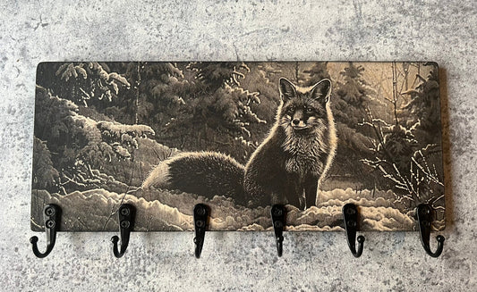 Porte-clés mural en bois (Renard)