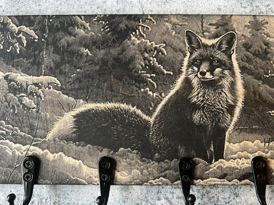 Porte-clés mural en bois (Renard)